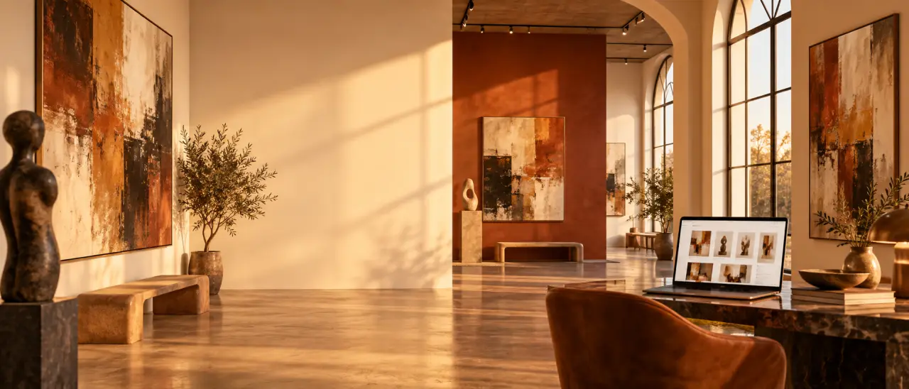 Galerie d'art en ligne gratuite : exposer sans payer, vendre sans commission