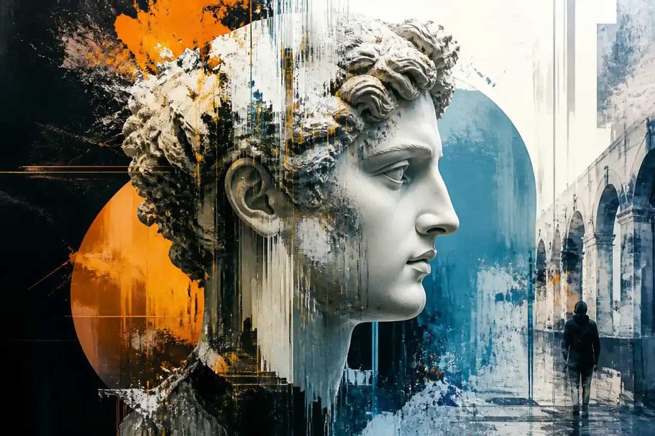 Fusion d'art classique, digital et street art