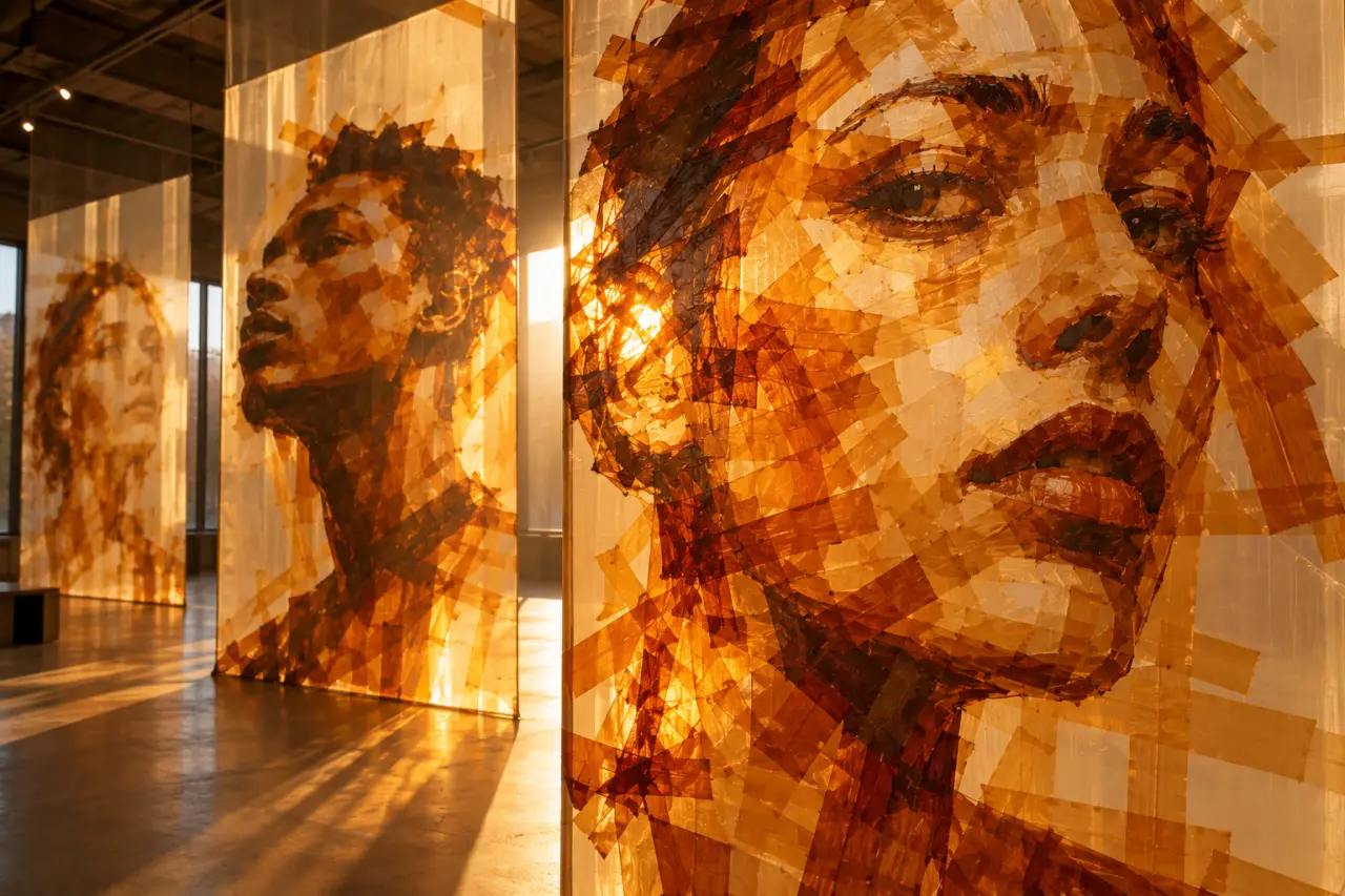 Tape art : du ruban adhésif aux portraits rétroéclairés