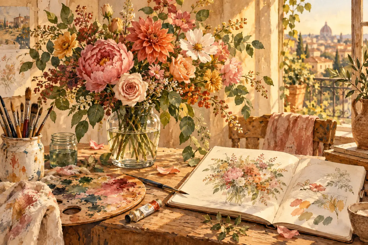 Bouquet de fleurs aquarelle : acheter une composition fraîche ou peindre son propre bouquet ?