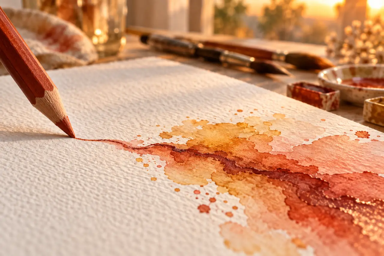 Le crayon aquarellable associe précision du trait et effets de lavis