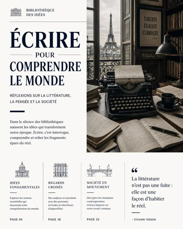 Ambiance littéraire évoquant les écrivains juifs français célèbres comme Patrick Modiano et Romain Gary.