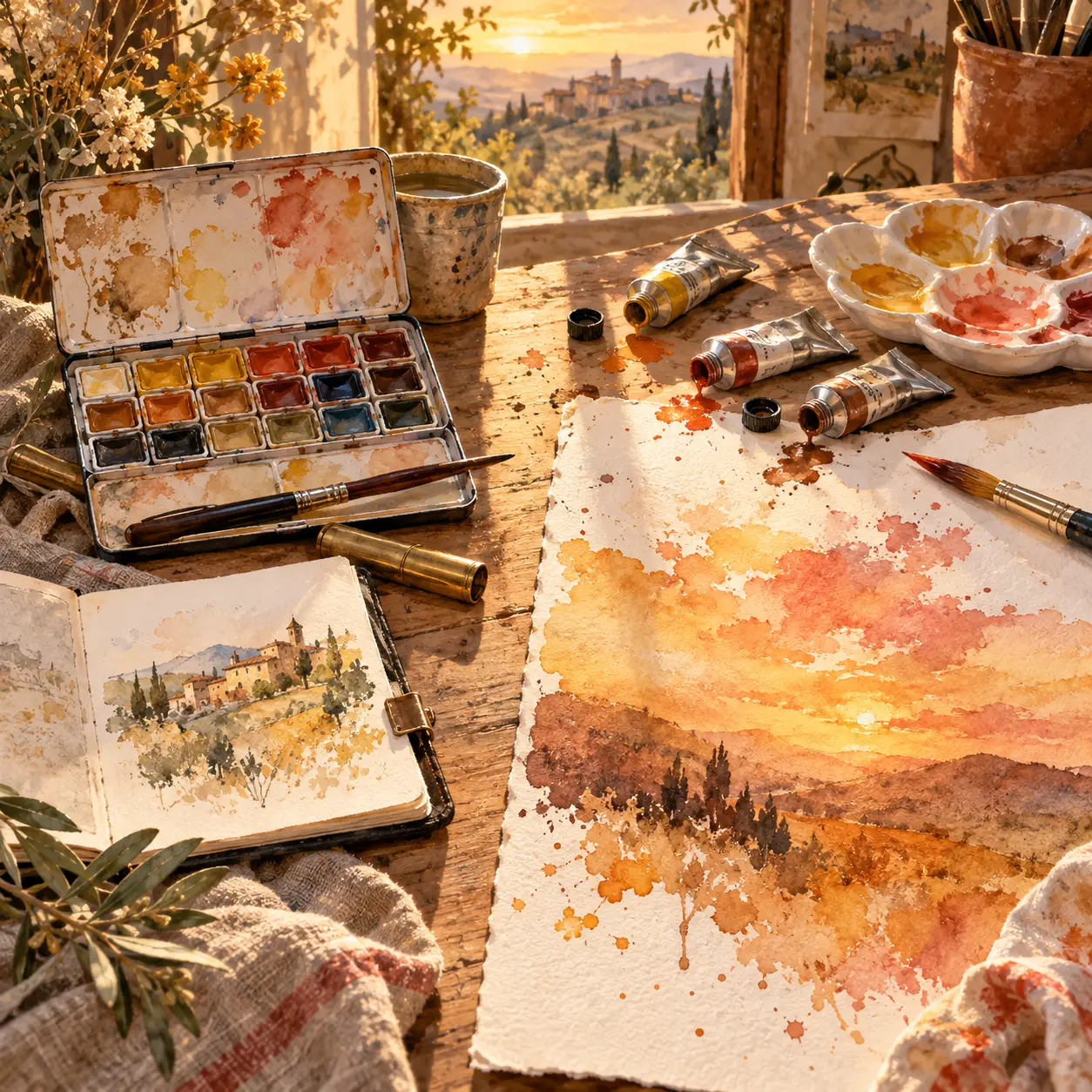 Godet ou tube en aquarelle : dosage, grands lavis et transport, quel format choisir ?