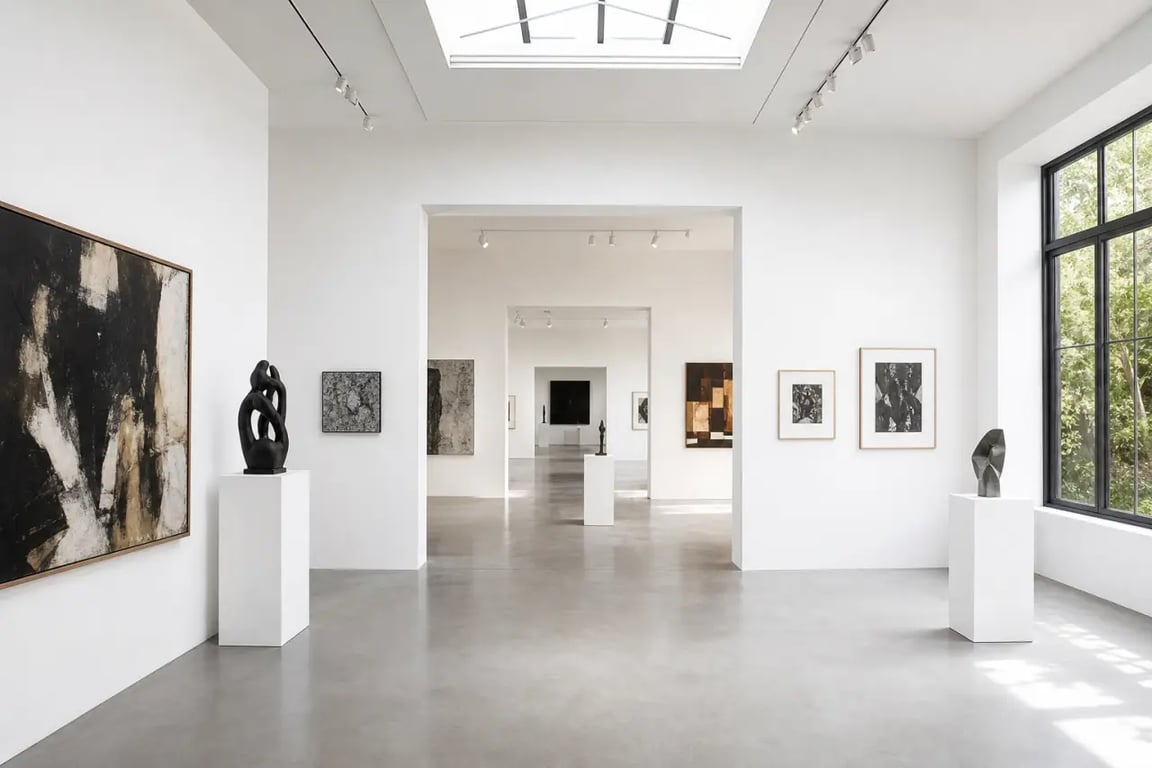 Intérieur de la galerie bouillon d art à Bordeaux avec œuvres exposées