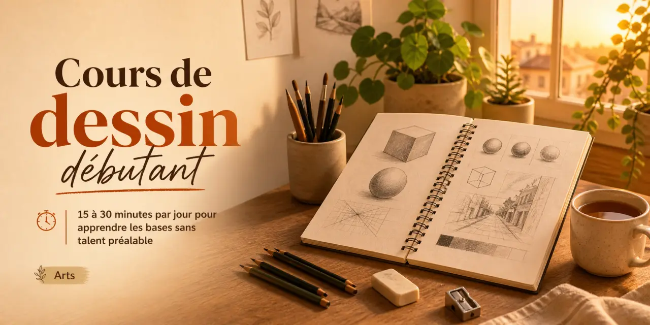Cours de dessin débutant : 15 à 30 minutes par jour pour apprendre les bases sans talent préalable