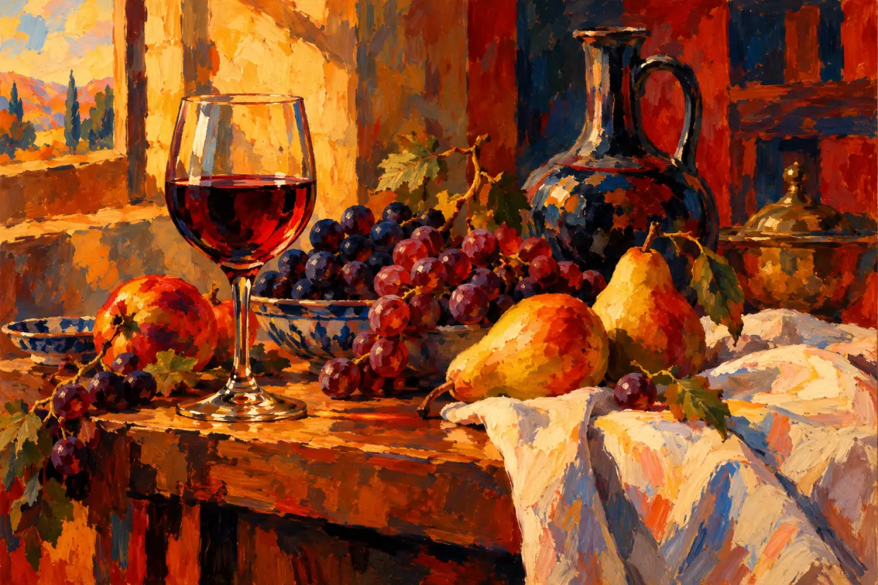 Nature morte au verre de vin : de la table hollandaise aux couleurs de Derain