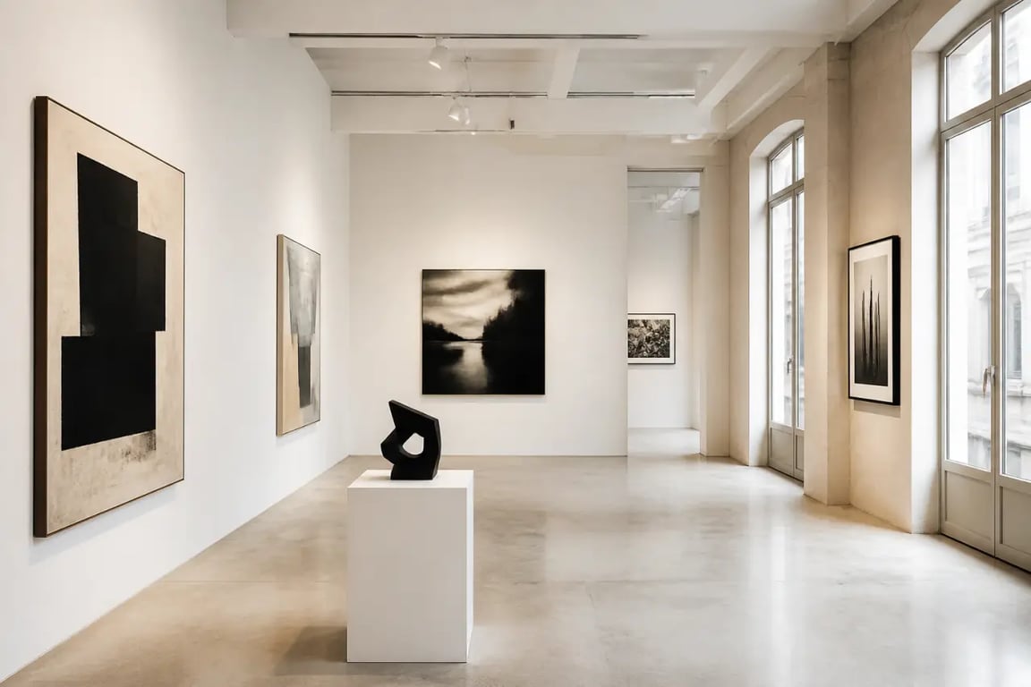 Ambiance d’exposition à la galerie bouillon d art avec œuvres et salles