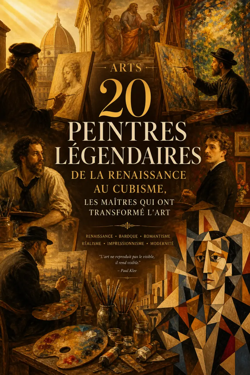 20 peintres légendaires : de la Renaissance au cubisme, les maîtres qui ont transformé l'art