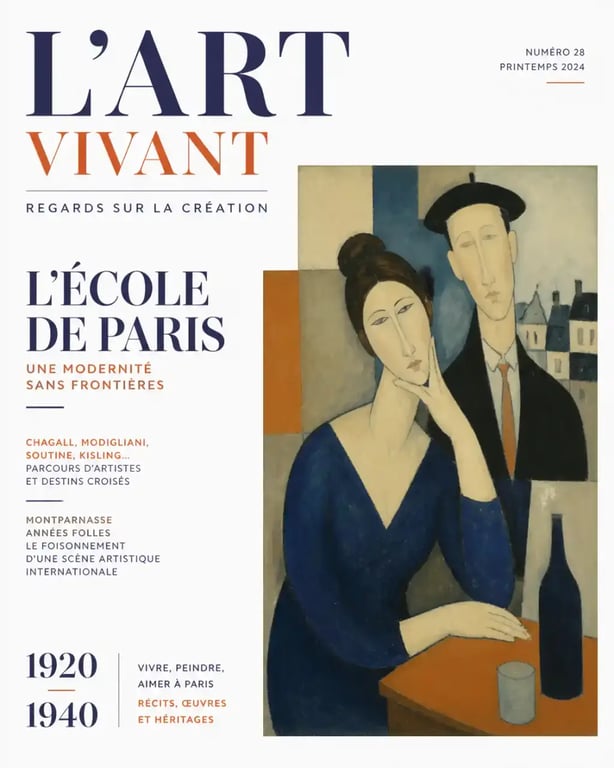 Tableau inspiré de l'École de Paris illustrant la contribution des artistes juifs célèbres français aux arts visuels.